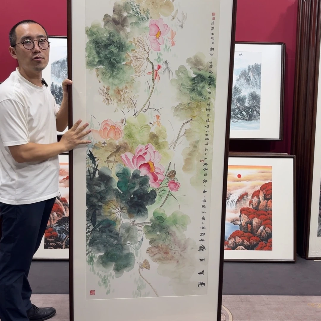 国画手绘作品带框210/80