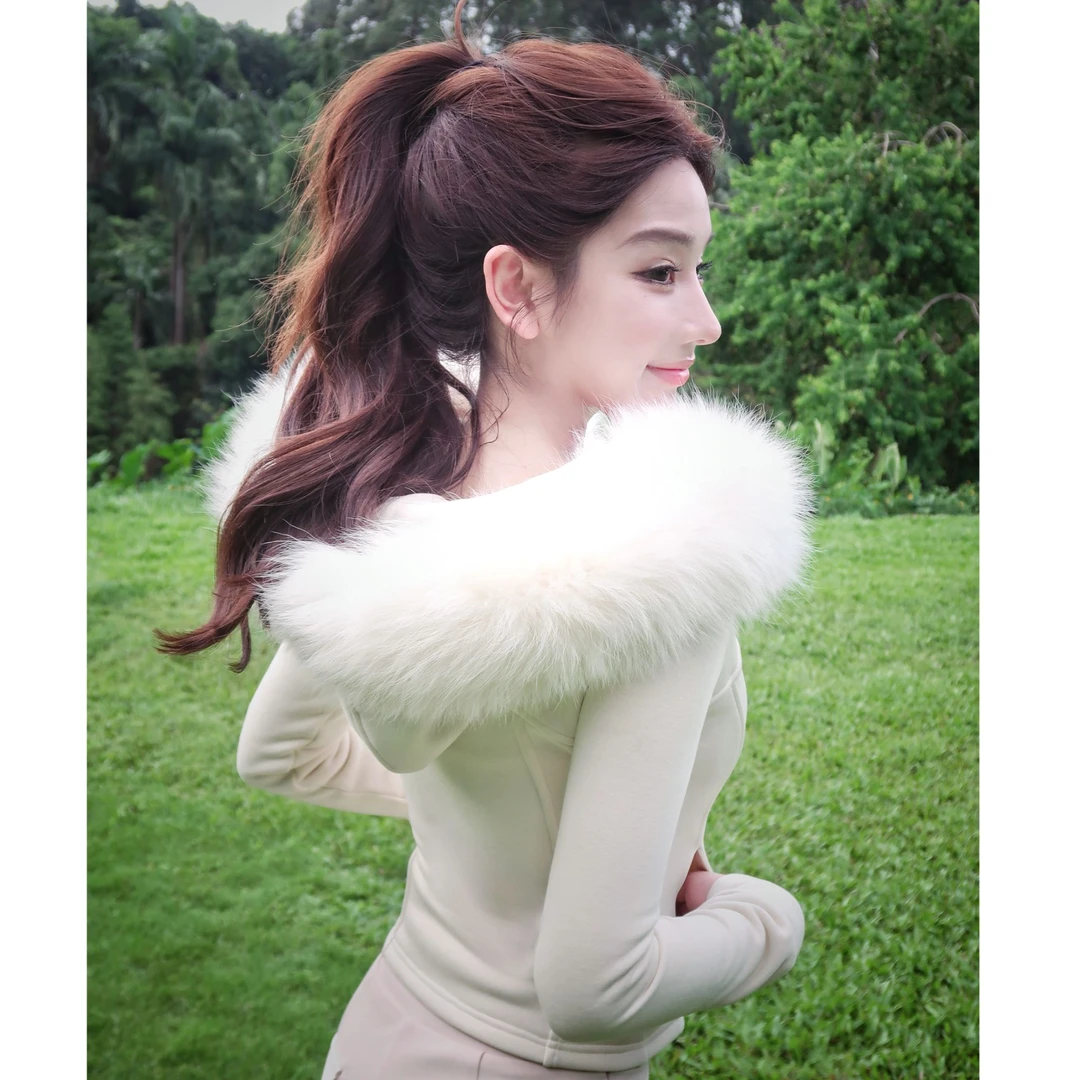 WW定制「北国雪芙」网红时尚女士秋冬百搭修身显瘦小众设计感外套