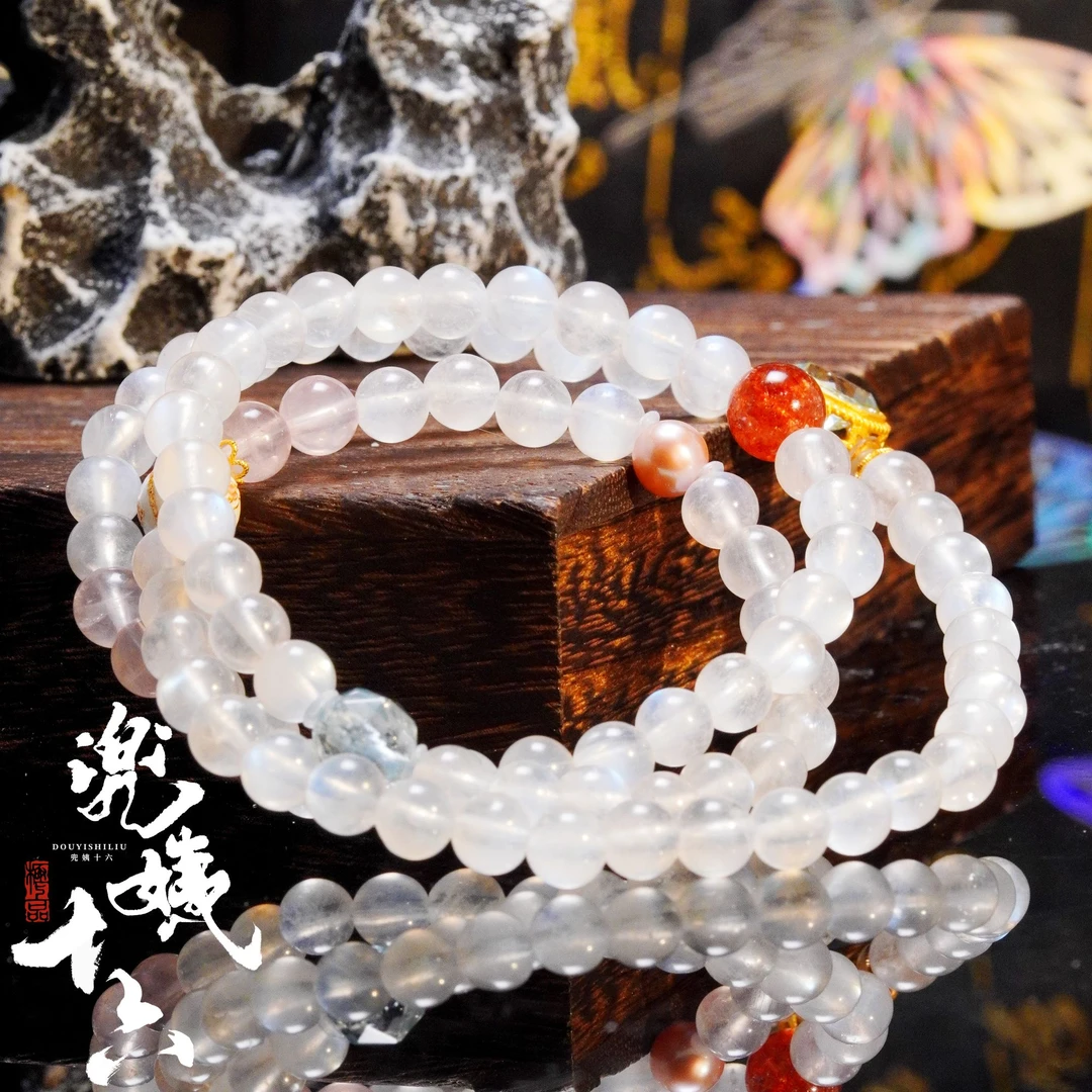 【温柔】原创设计款精简气质三圈蓝月光手串（多样性发一）