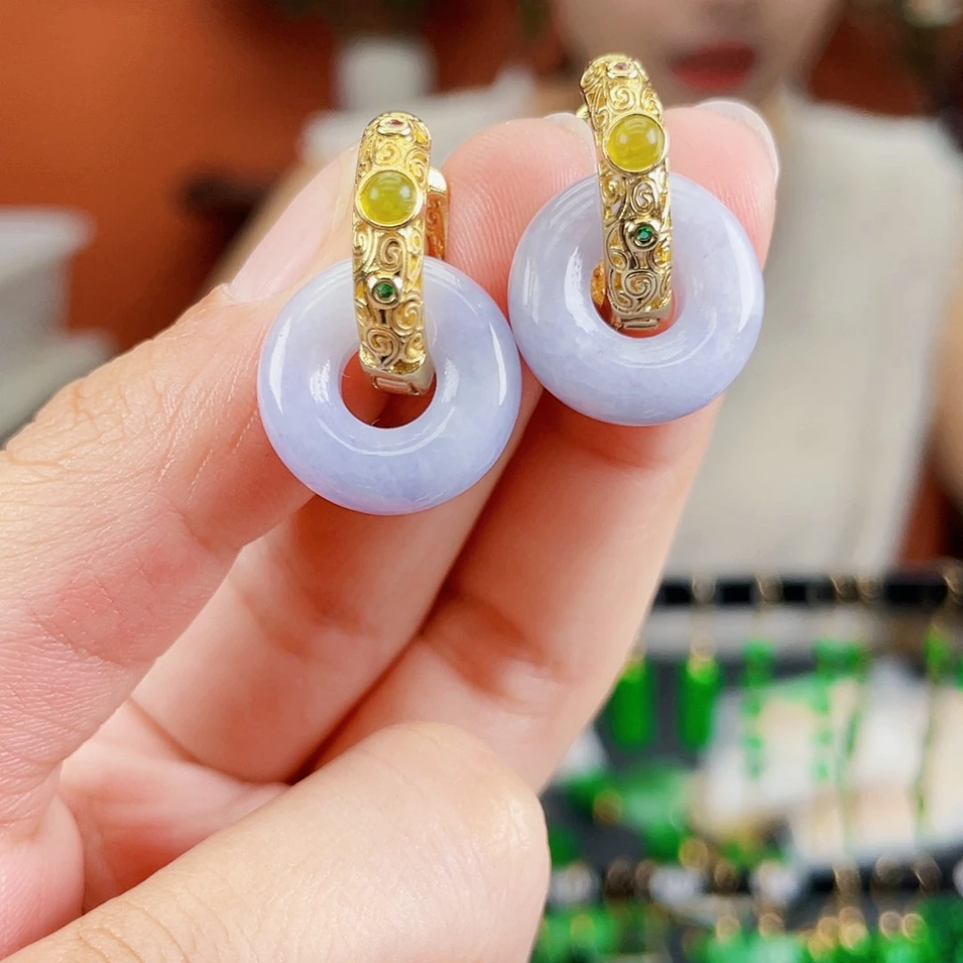 翡翠未镶嵌耳饰饰品