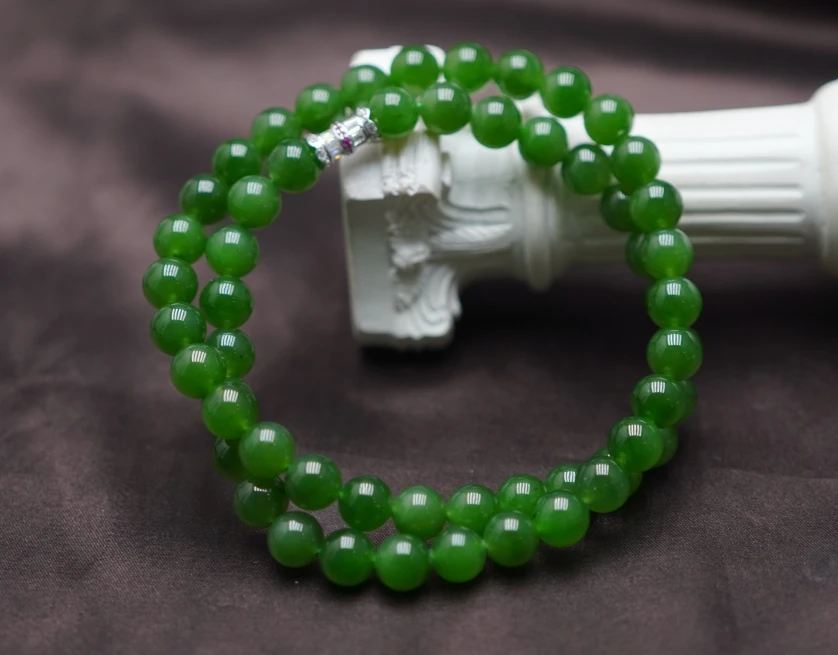 和田玉碧玉项链7.5+ A021011