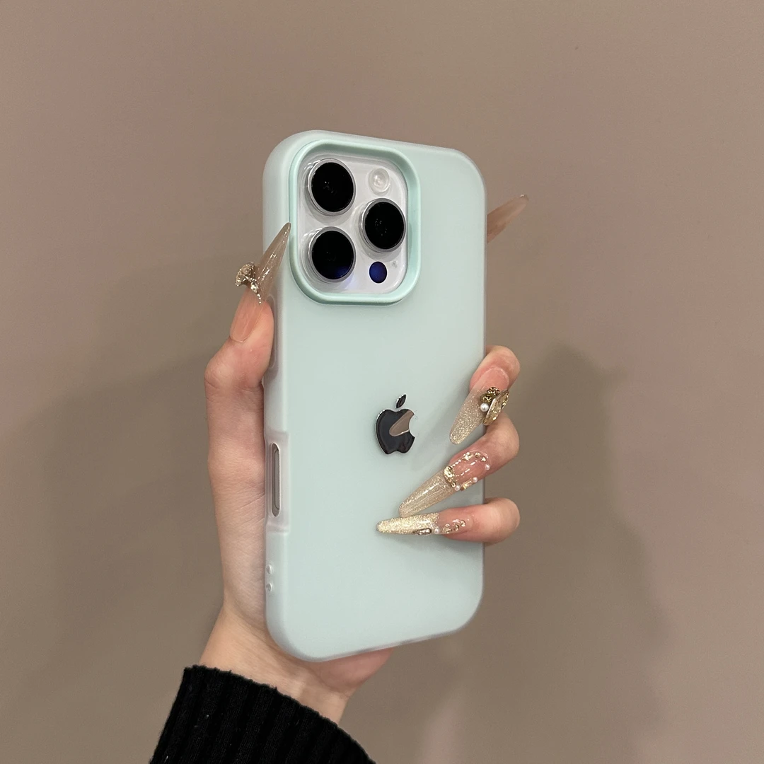 简约肤感果冻适用苹果16promax手机壳时尚iPhone15二合一14个性17