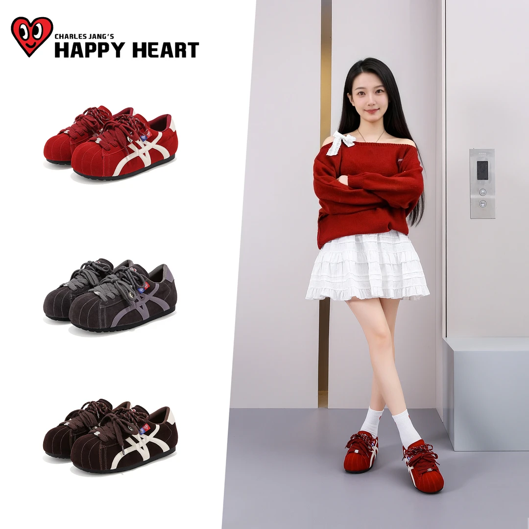 查尔斯桃心【心动小鹿】真皮德训鞋早秋版本答案复古百搭法式慵懒