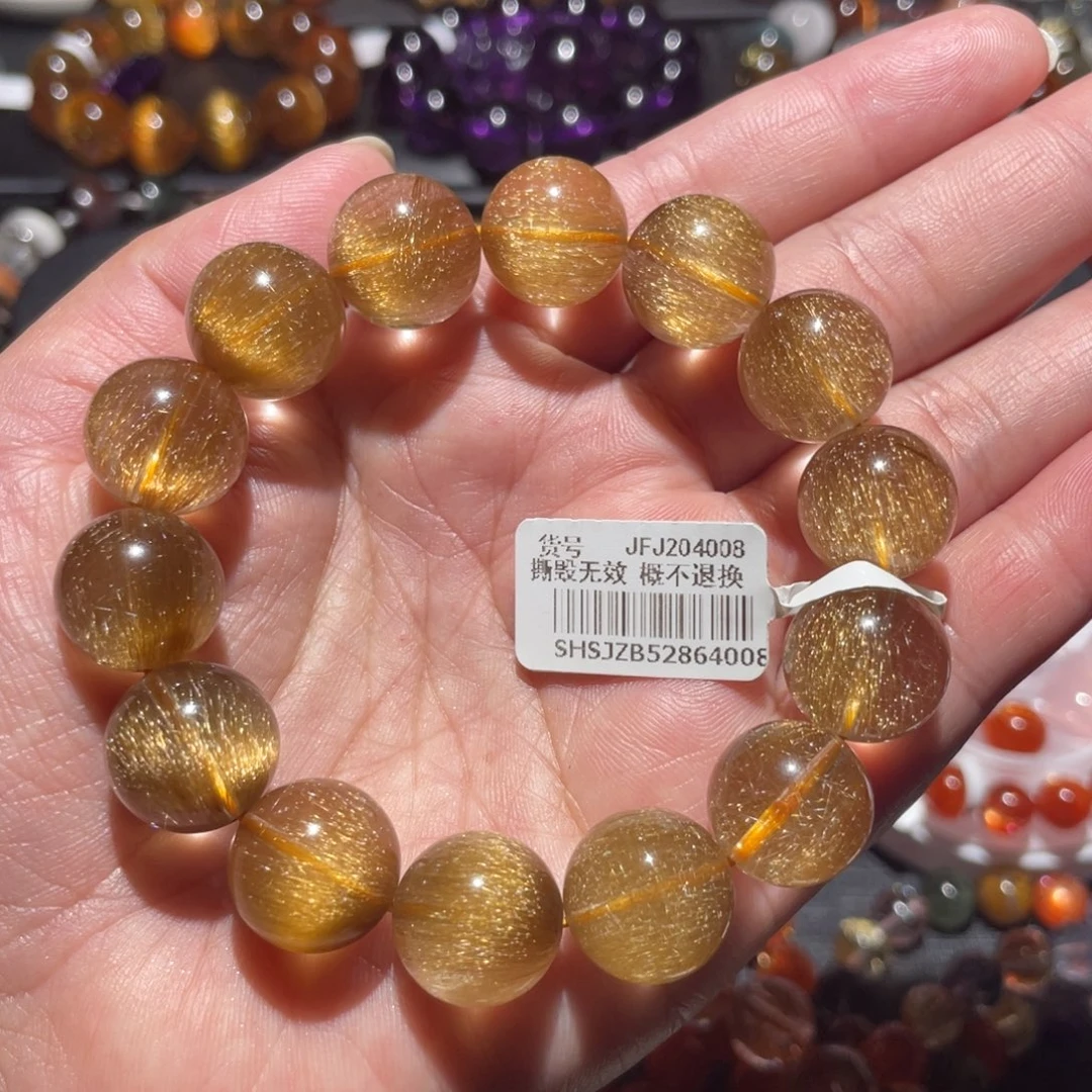 水晶手链未镶嵌金发晶15mm左右