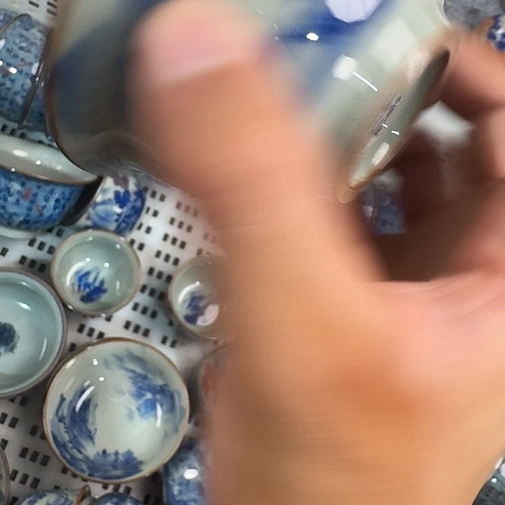 陶泥富春山居图压手杯微瑕
