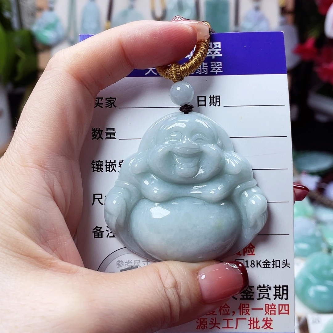 翡翠未镶嵌颈饰佛公01