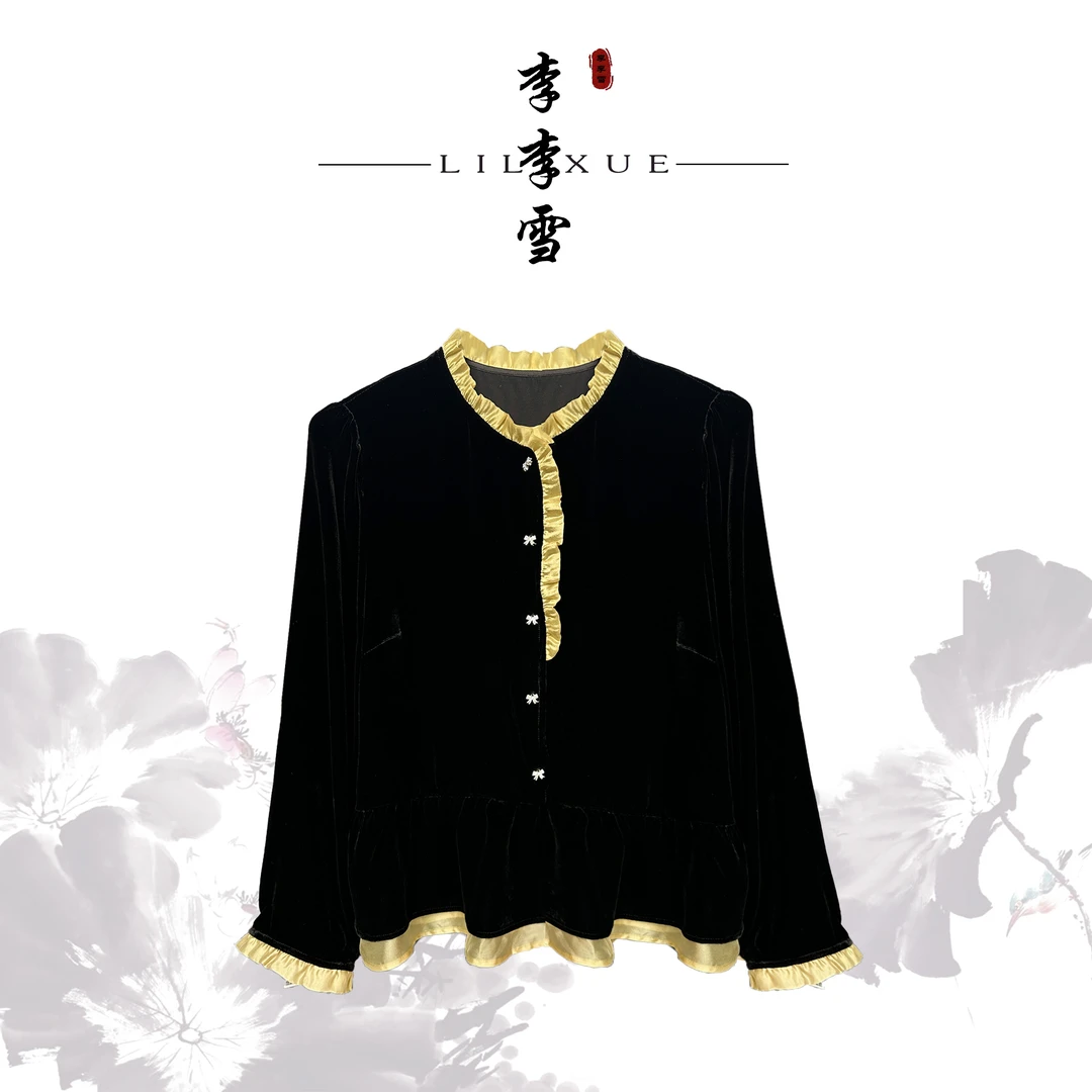 LILIXUE【日绮】新中式2025民族风复古满分桑蚕丝轻奢个性上衣