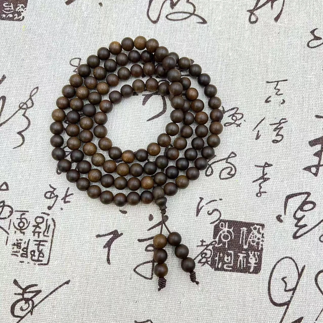 DZY009 沉香圆珠项链尺寸约8mm 多样性发一件