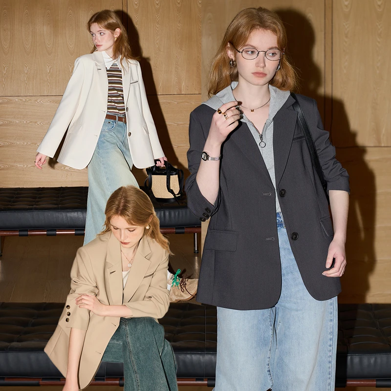 【三色】库恩玛维韩版气质西装外套女2025年早春新款通勤小西服