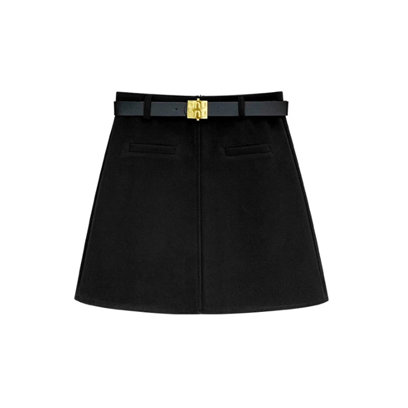 时尚高腰显瘦短款包裙配腰带103169