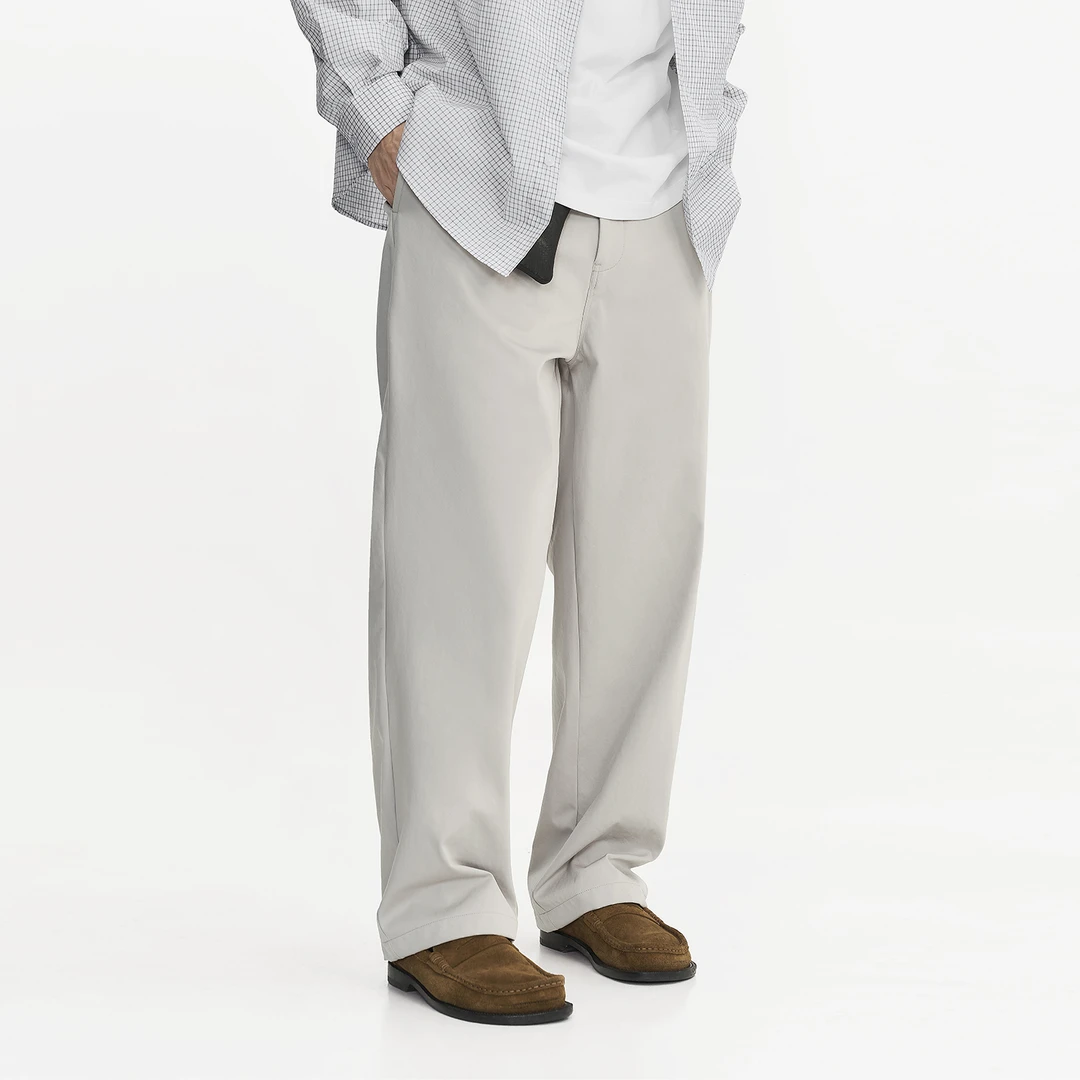 TOPTIER BRO 简约通勤抗皱易打理宽松直筒裤男秋冬季百搭休闲长裤