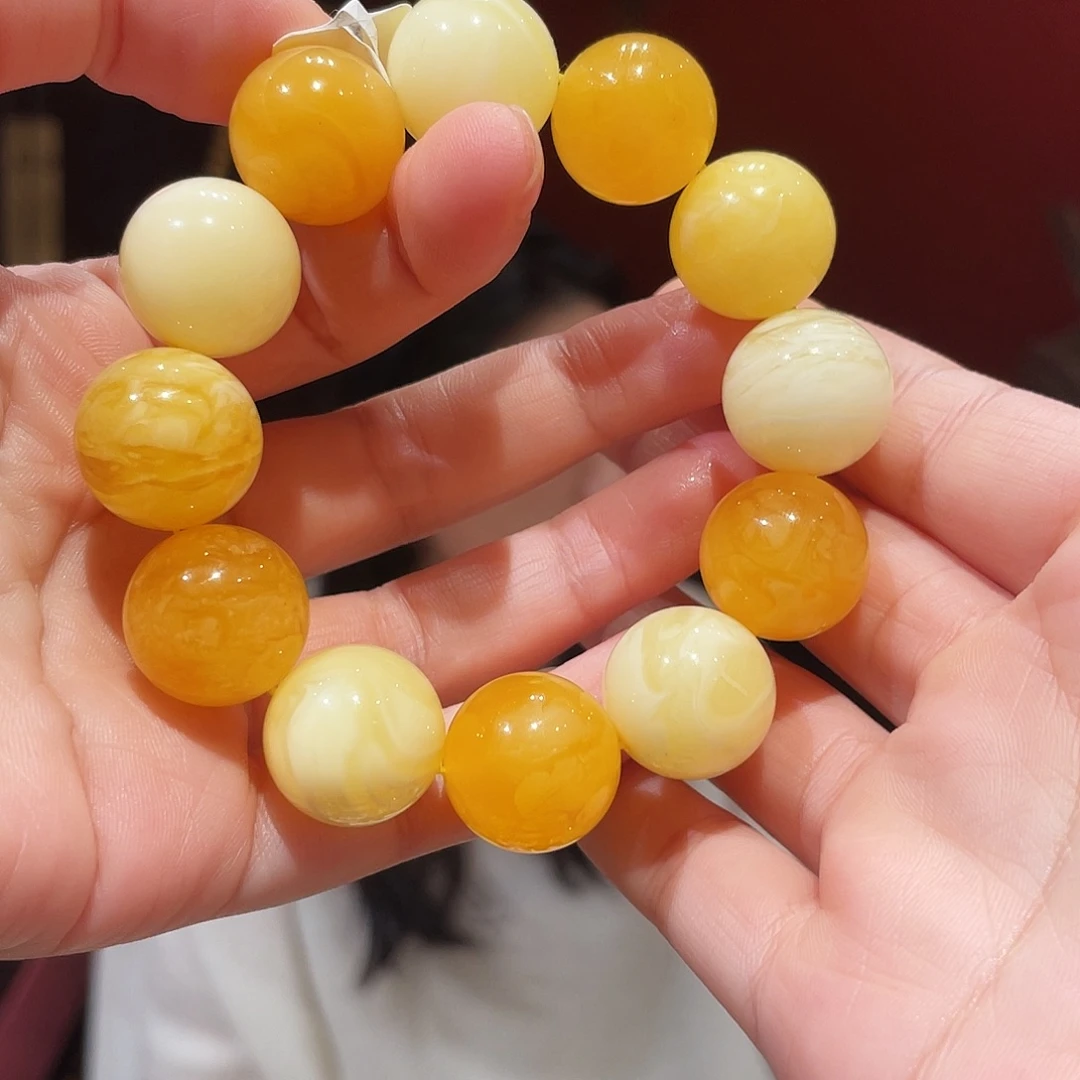 蜜蜡未镶嵌手链多宝