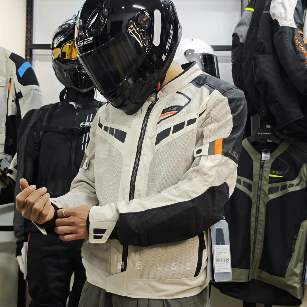 LS2摩托车网眼骑行夏季男女透气防摔摩旅通勤机车服赛车骑士MJ158