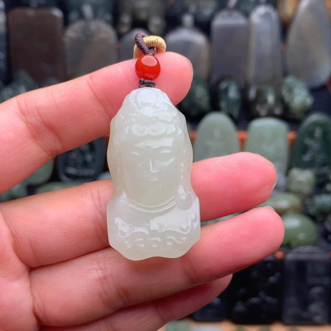 和田玉未镶嵌颈饰挂件15