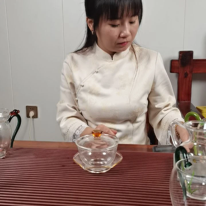 高硼硅玻璃手柄款琥珀盖碗