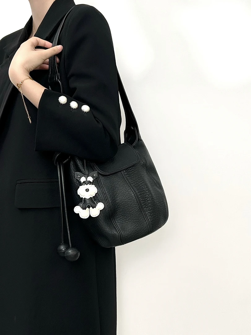 头层泡泡纹羊皮南瓜包小众设计包包日常百搭小水桶包单肩斜挎包包