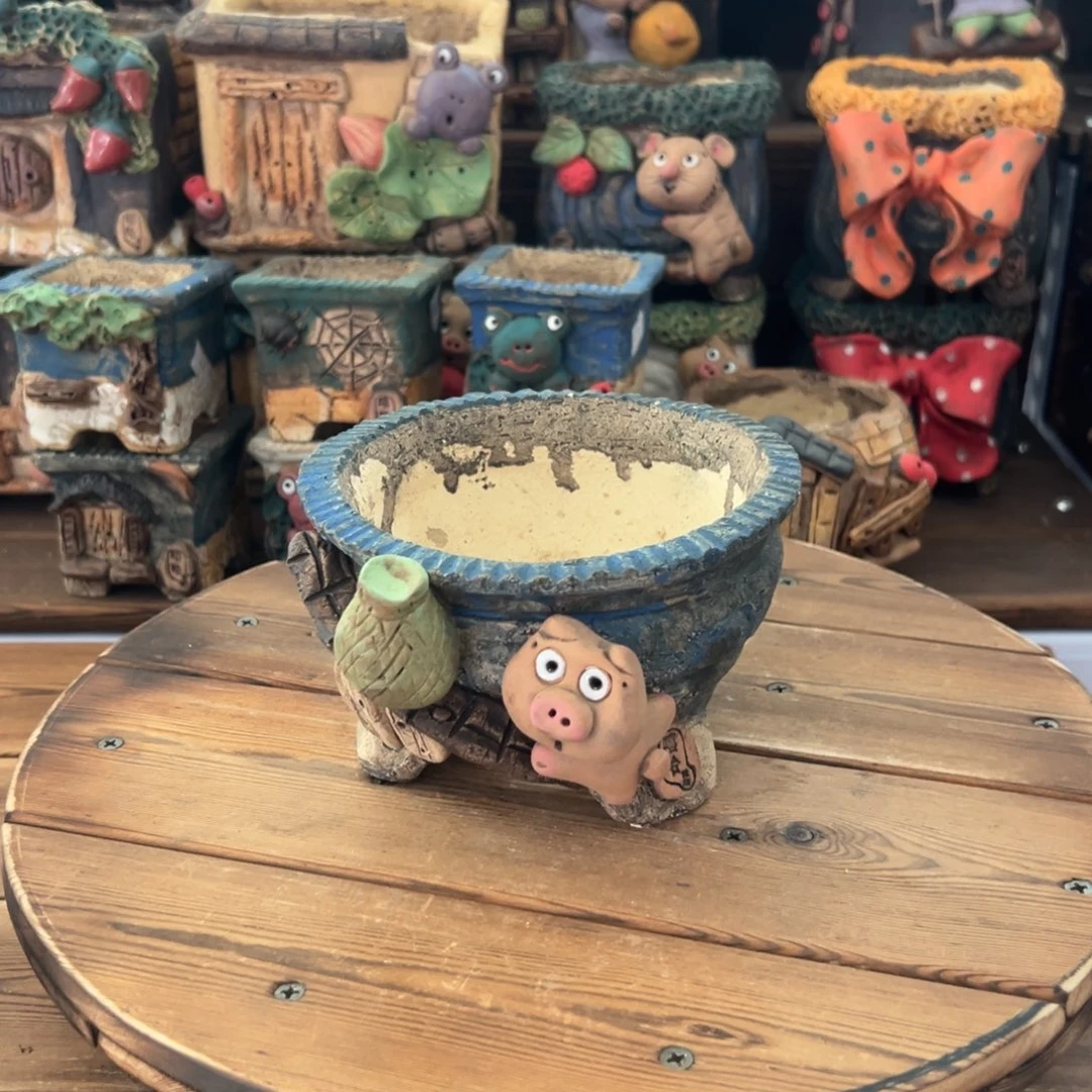 红陶嘻哈多肉花盆