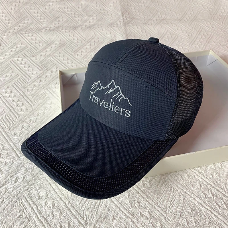 帽子男士夏天薄款鸭舌帽中年网眼透气防晒钓鱼太阳帽男遮阳棒球帽