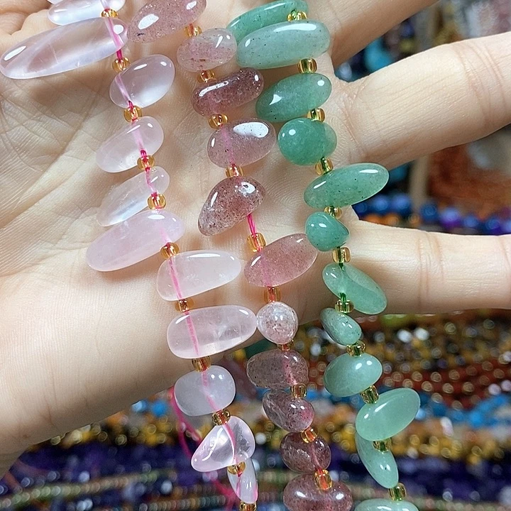 玛瑙/玉髓未镶嵌珠宝半成品备注；粉晶草莓晶东陵玉