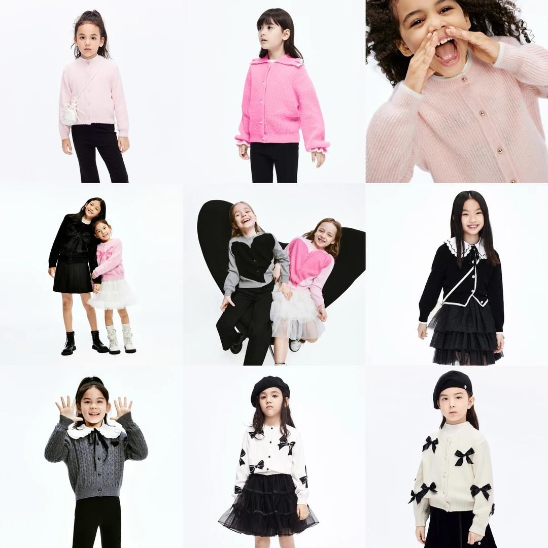 【开衫外套 同价双11】littlemoco童装新款女童羽毛纱毛绒针织合集
