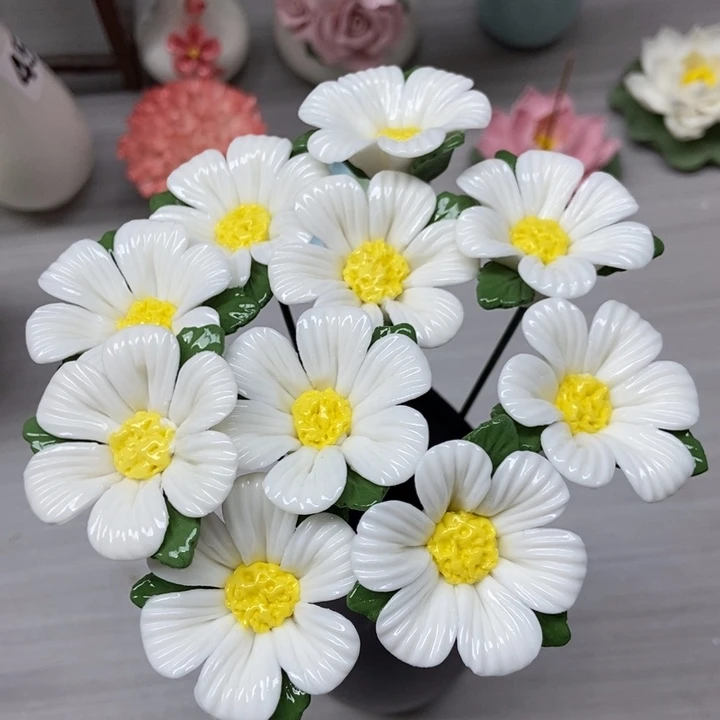 陶瓷手工制作陶瓷花5朵小雏菊