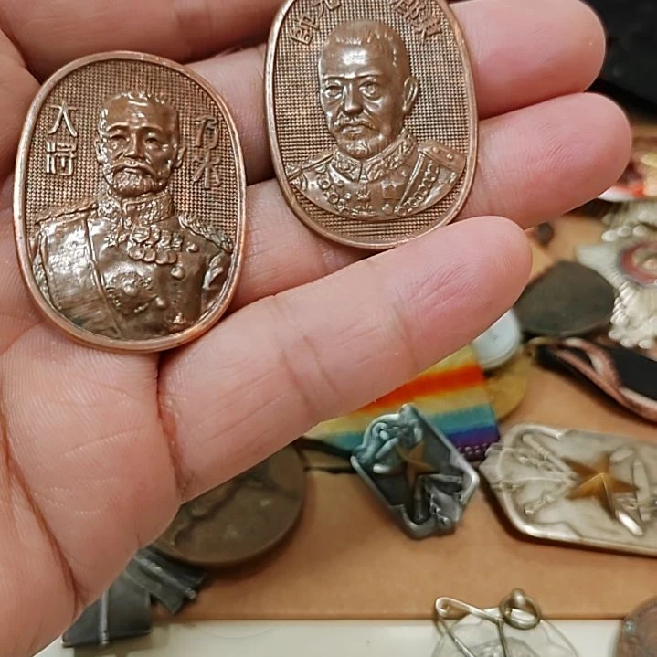 明***净日本早期的铜二个纪念章