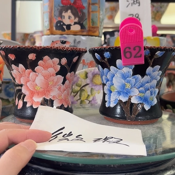 景德镇幸运花盆手绘韩式花盆