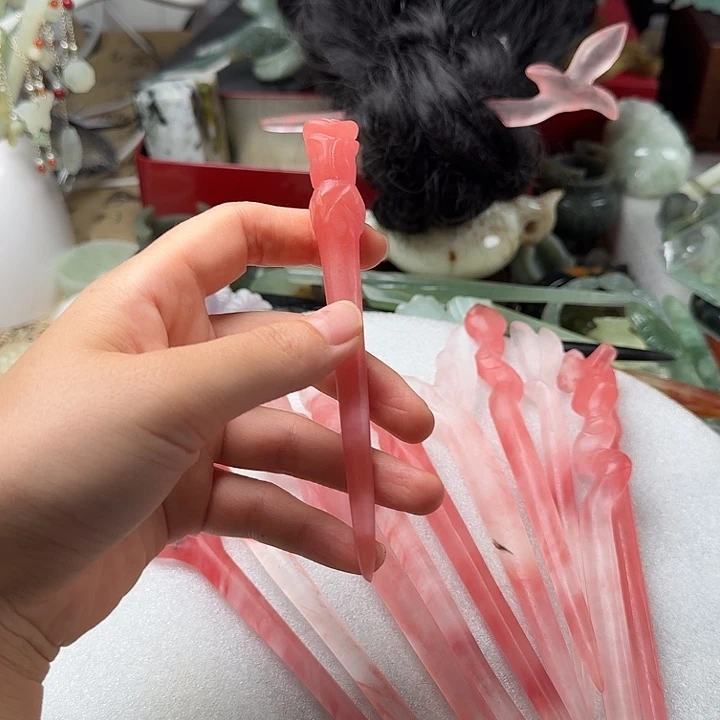 蛇纹石玉合金发饰