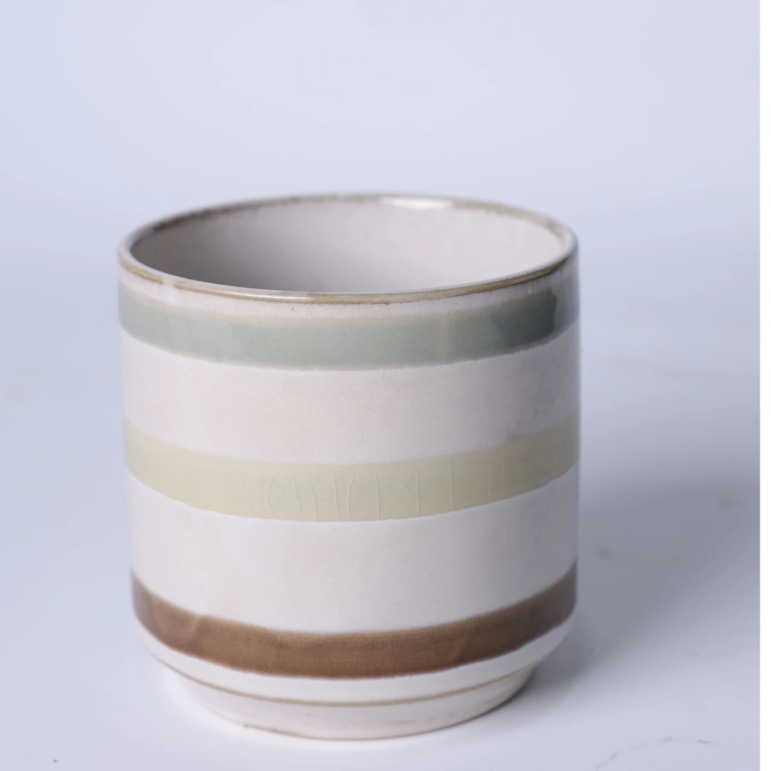 艺嘉陶瓷外贸出口2025新款简约奶油风现代陶瓷花盆陶瓷盆