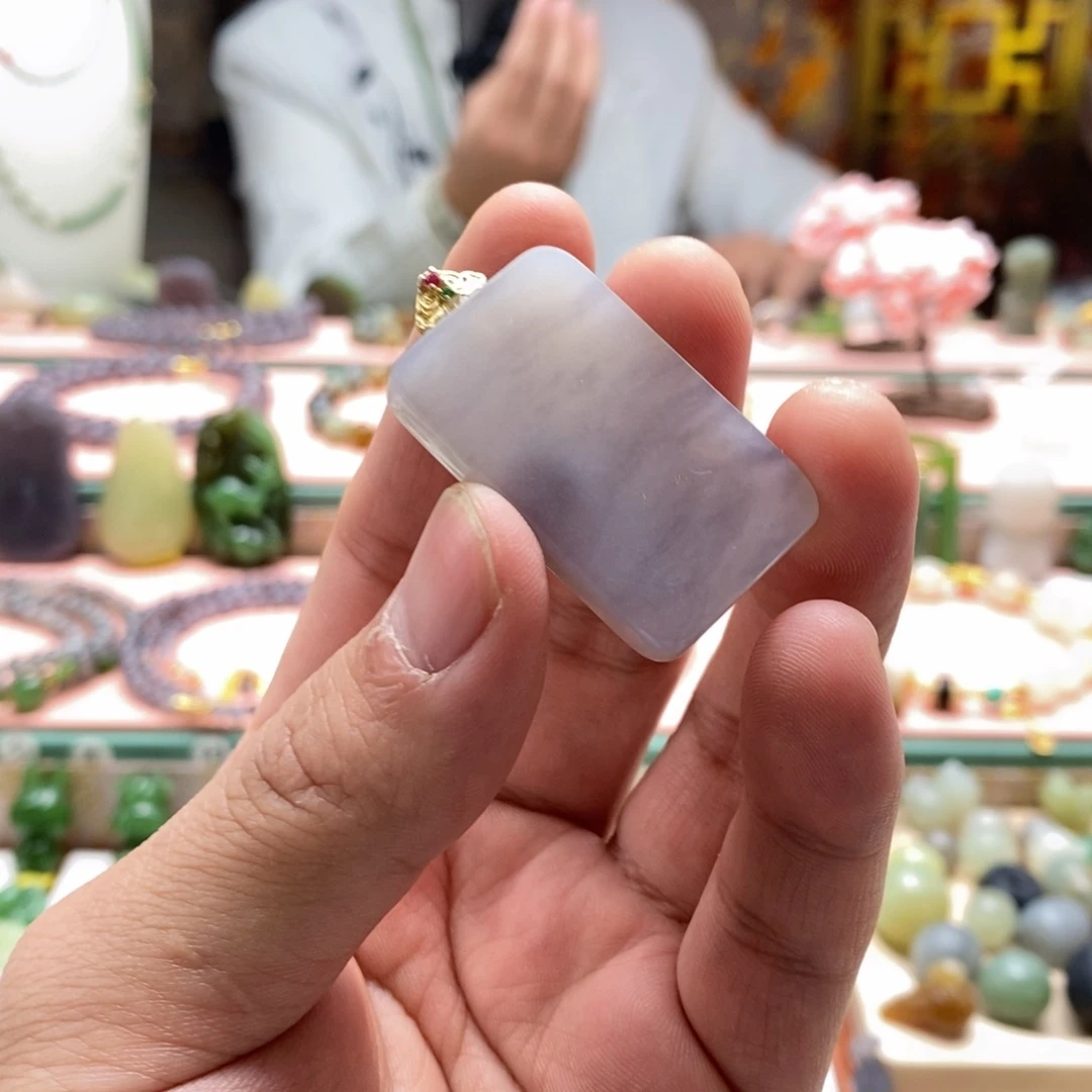 和田玉银S925镶嵌吊坠(不含链)