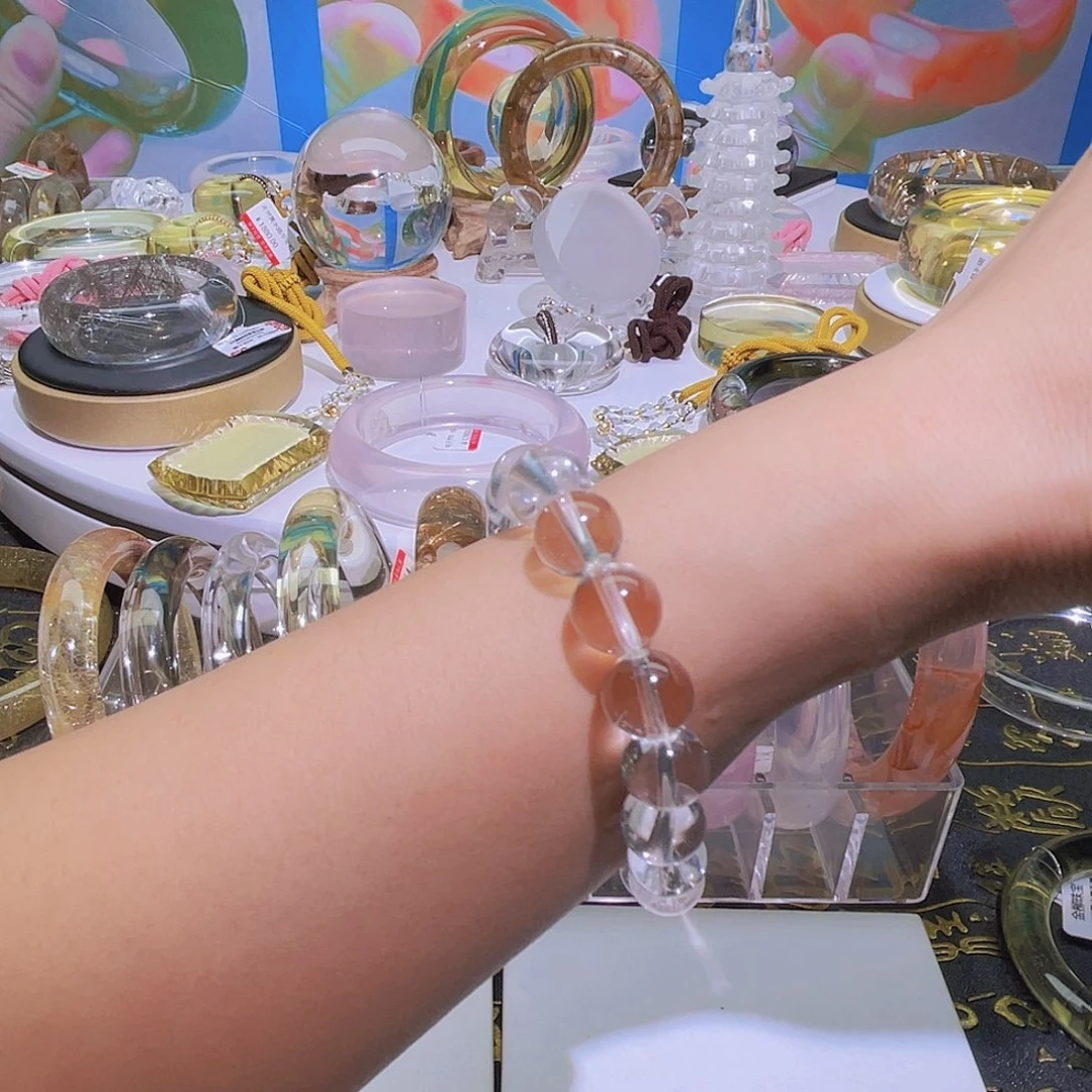 水晶手链未镶嵌天然白水晶素圈特价款