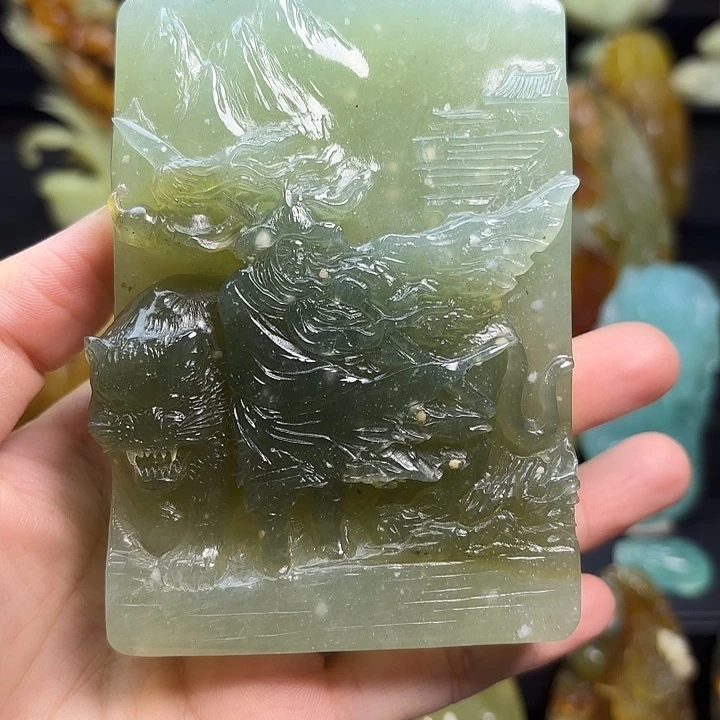 未镶嵌蛇纹石玉吊坠(不含链)老*