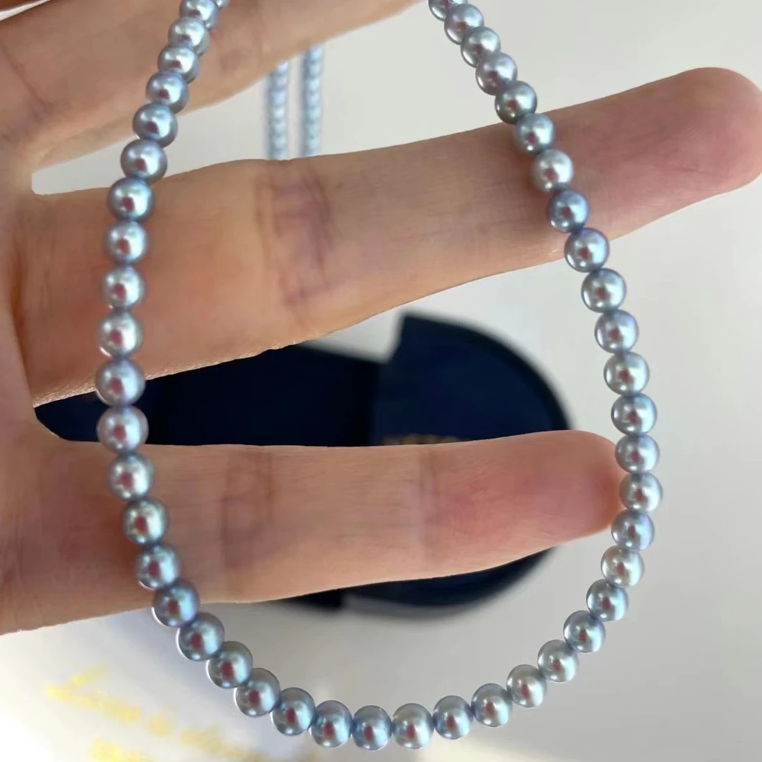【彩云】海水真多麻5-5.5mm百搭强光经典炫彩珍珠项链（含北大大证）