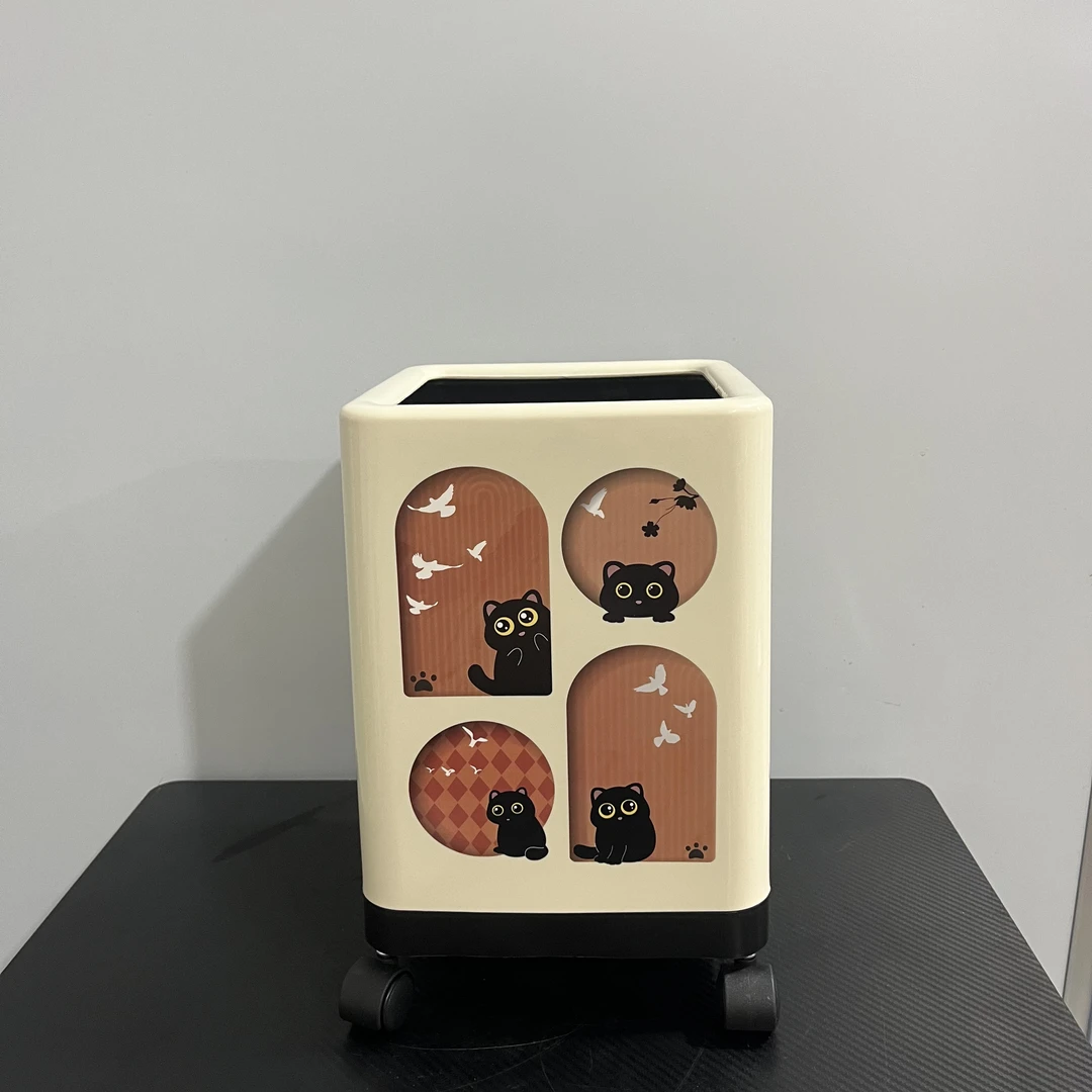 创意垃圾桶家用客厅卡通滑轮垃圾桶LZ1