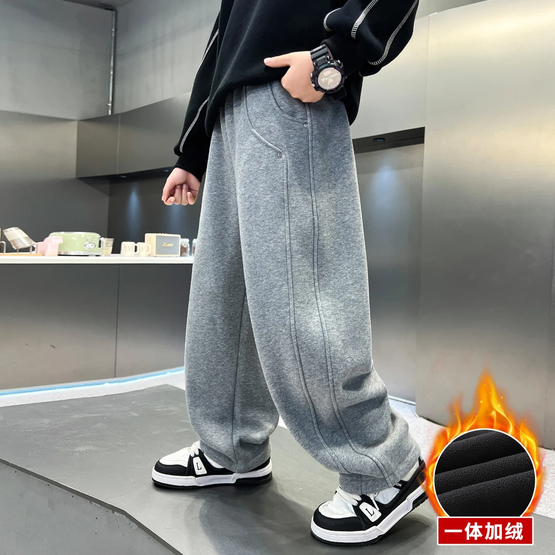 男童裤子2025春秋新款儿童洋气运动裤中大童男孩加绒卫裤休闲长裤