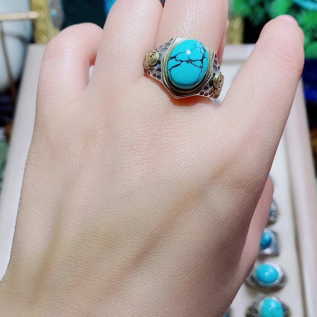 绿松石银S925镶嵌颈饰