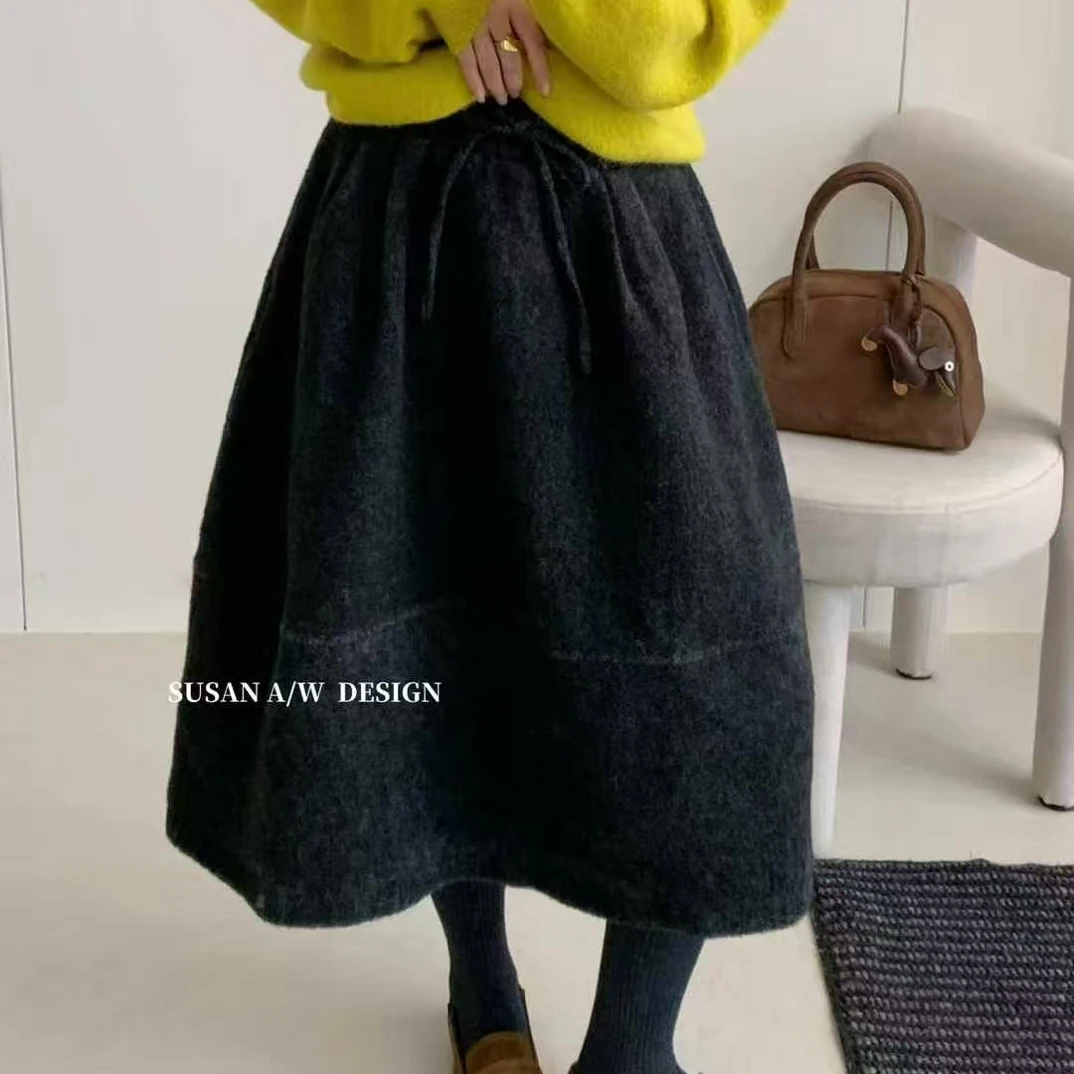 susan@2193s 韩系百搭显瘦毛呢花苞裙 12-9