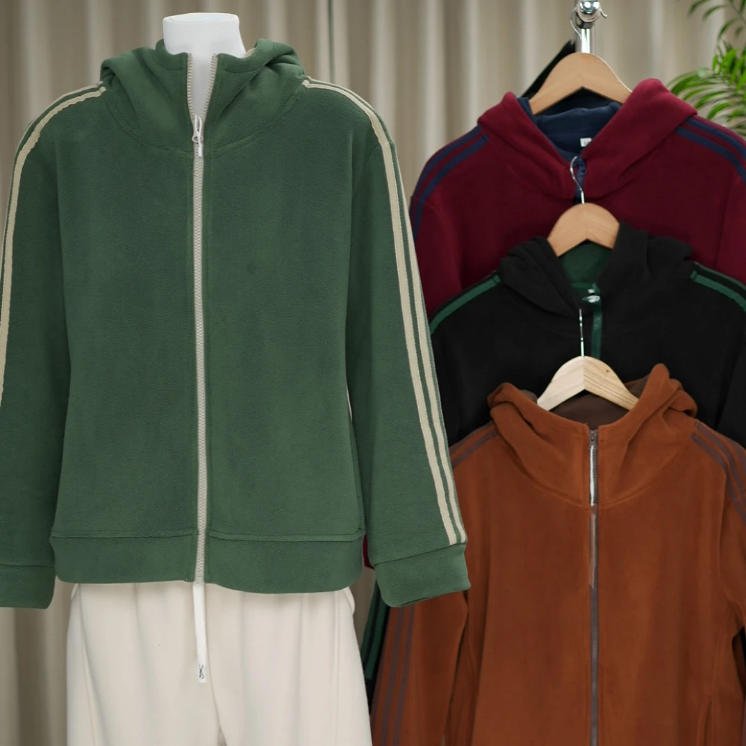 外套宽松女连帽加厚长袖通勤运动休闲百搭糯米绒保暖秋冬显瘦上衣