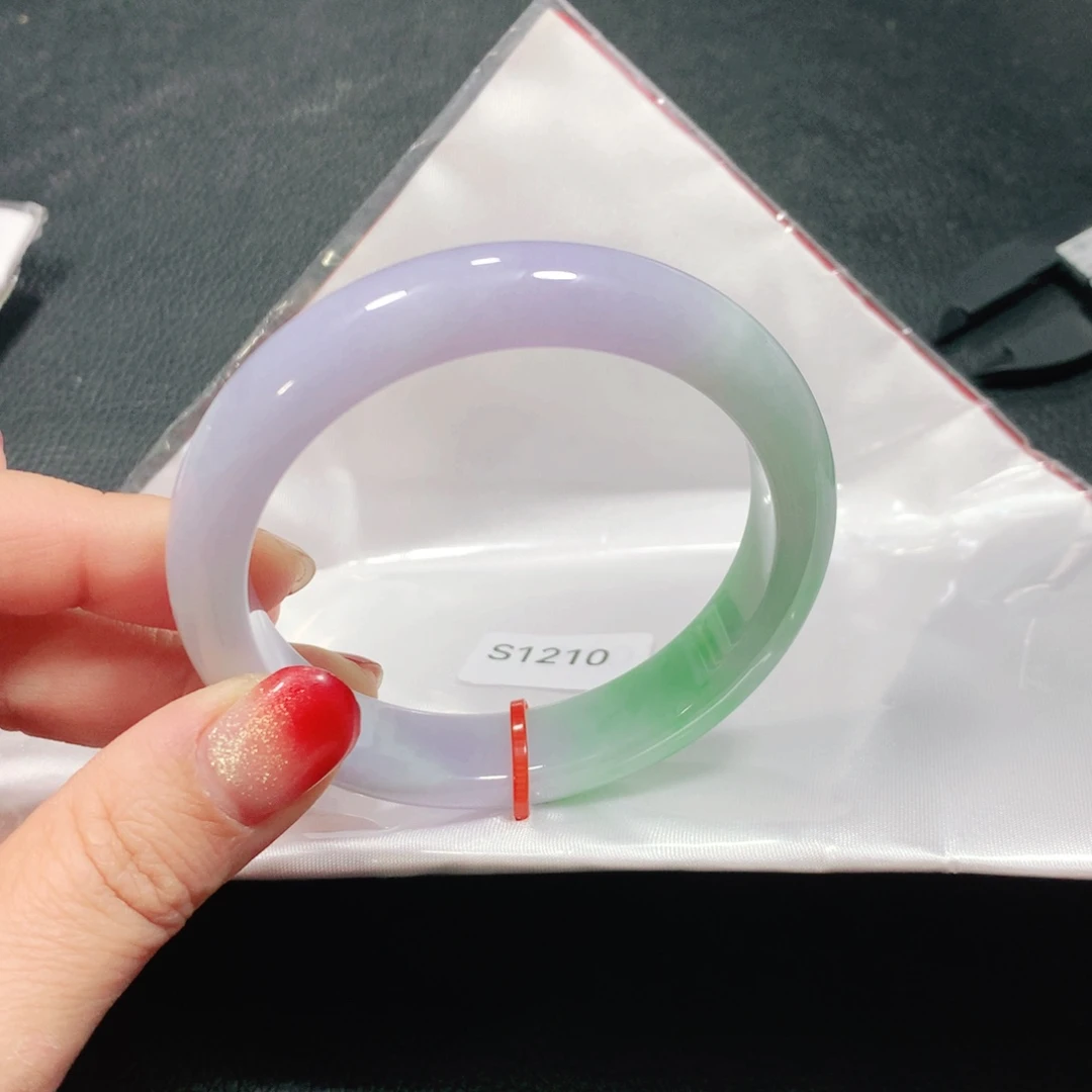 翡翠未镶嵌手镯春彩半山水S1210-03