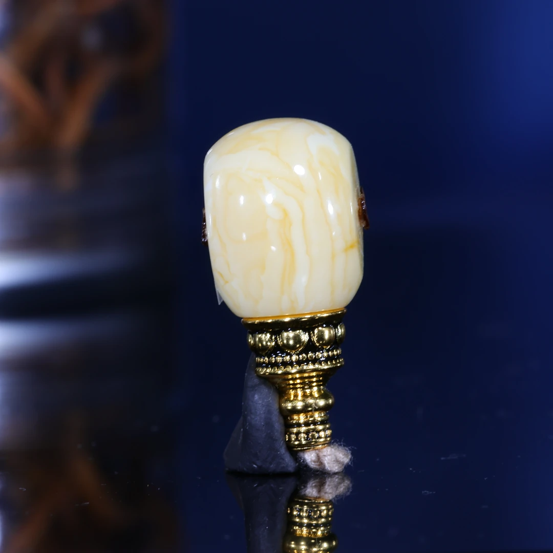 11m蜜蜡三通天然原矿一物一图焦皮白蜡虎皮分体三通蜜蜡配饰-C7