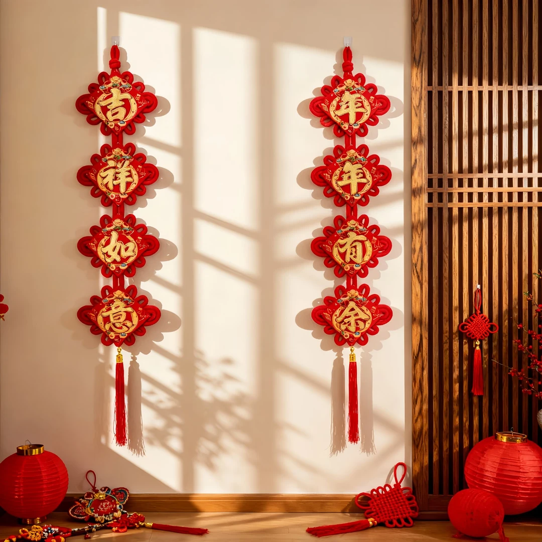 【2串一对】中国结对联福字挂件春节装饰适用于客厅电视背景墙玄关
