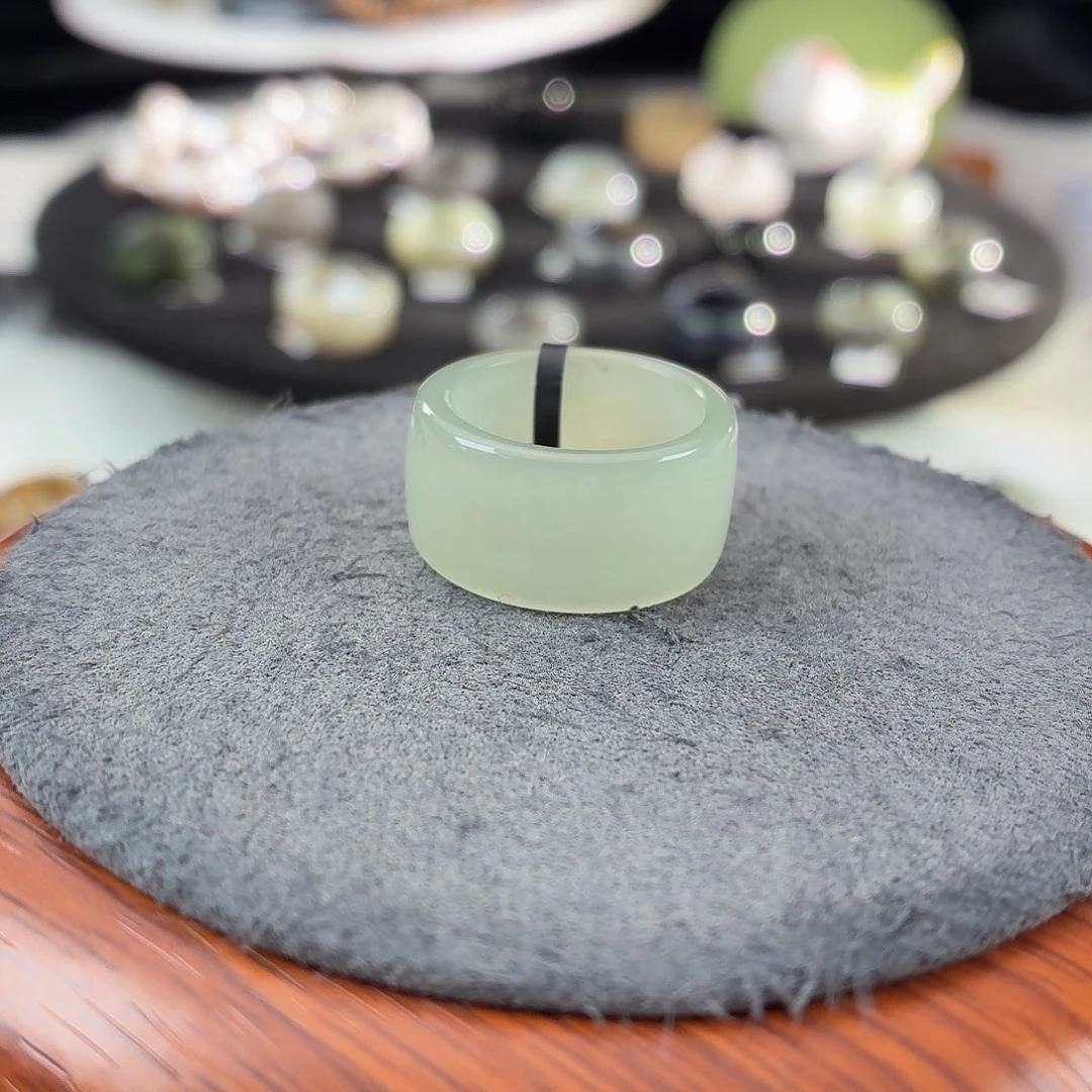 和田玉未镶嵌戒指b75晴水圆切16.7不退换