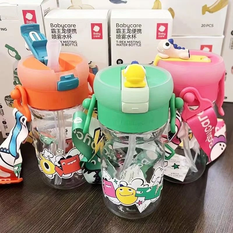 babycaer霸王龙喷雾水杯冷萃杯杯户外水杯网红可爱大容量