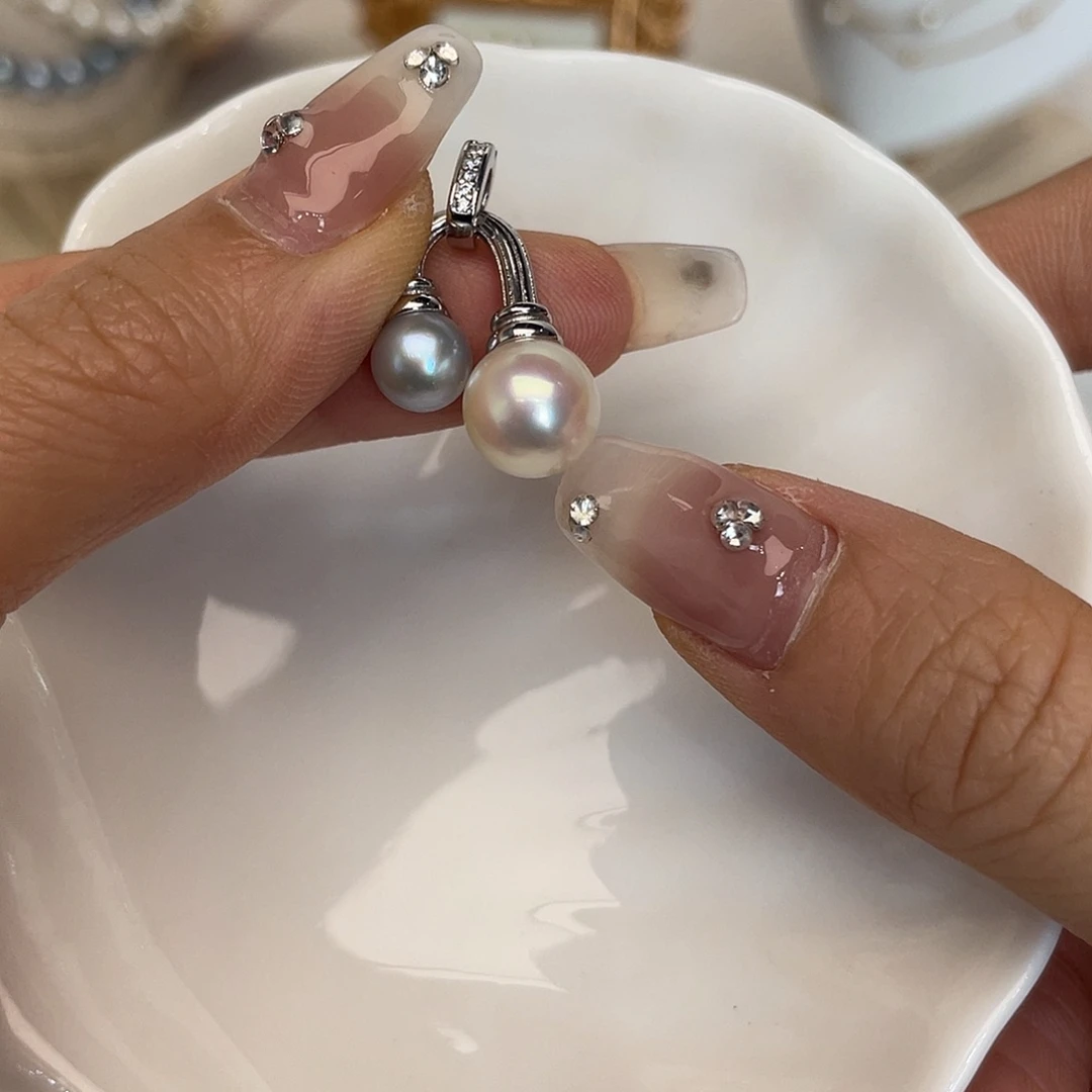 吊坠(不含链)银S925镶嵌海水珍珠