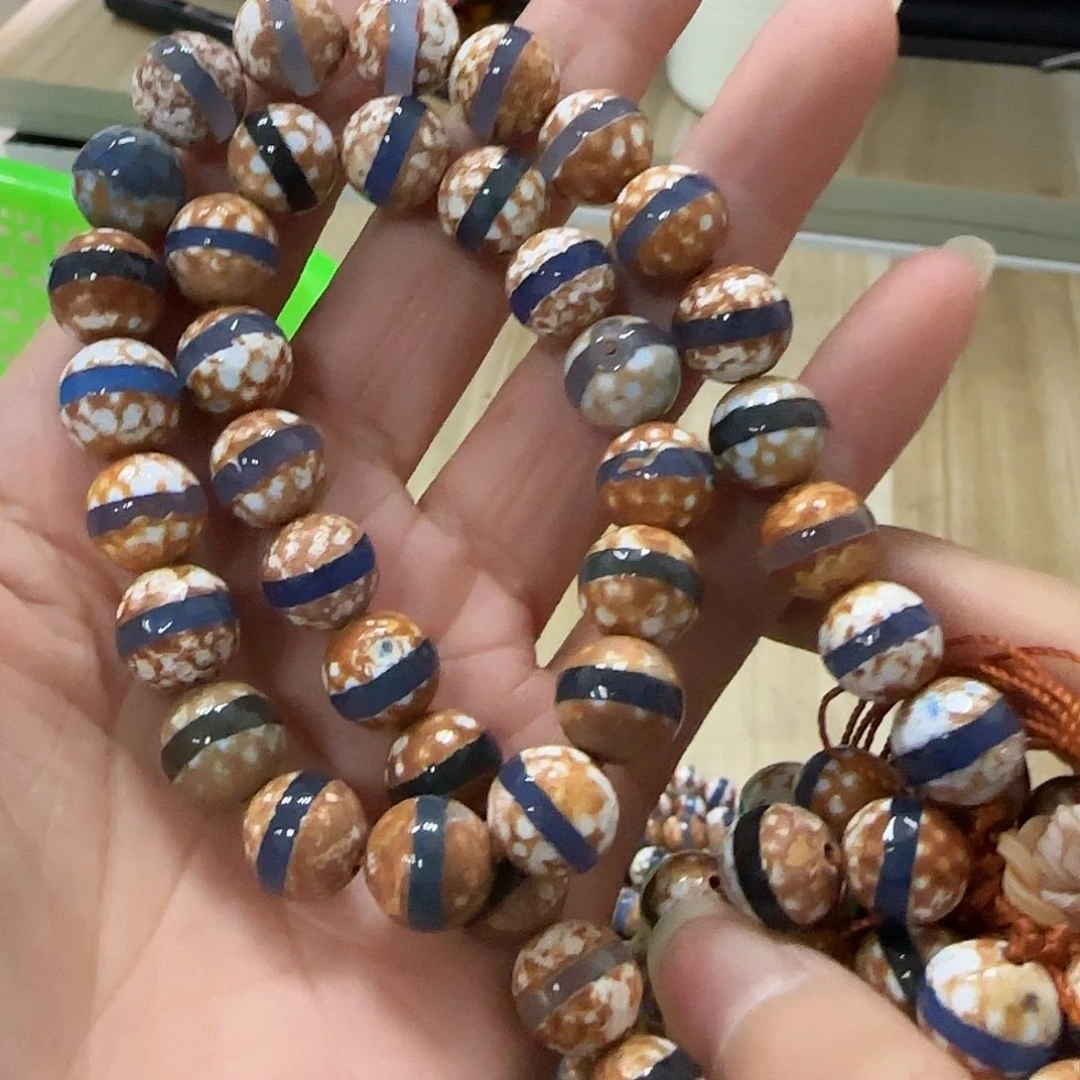 合金玛瑙/玉髓珠宝半成品一线蓝玛瑙10mm一条