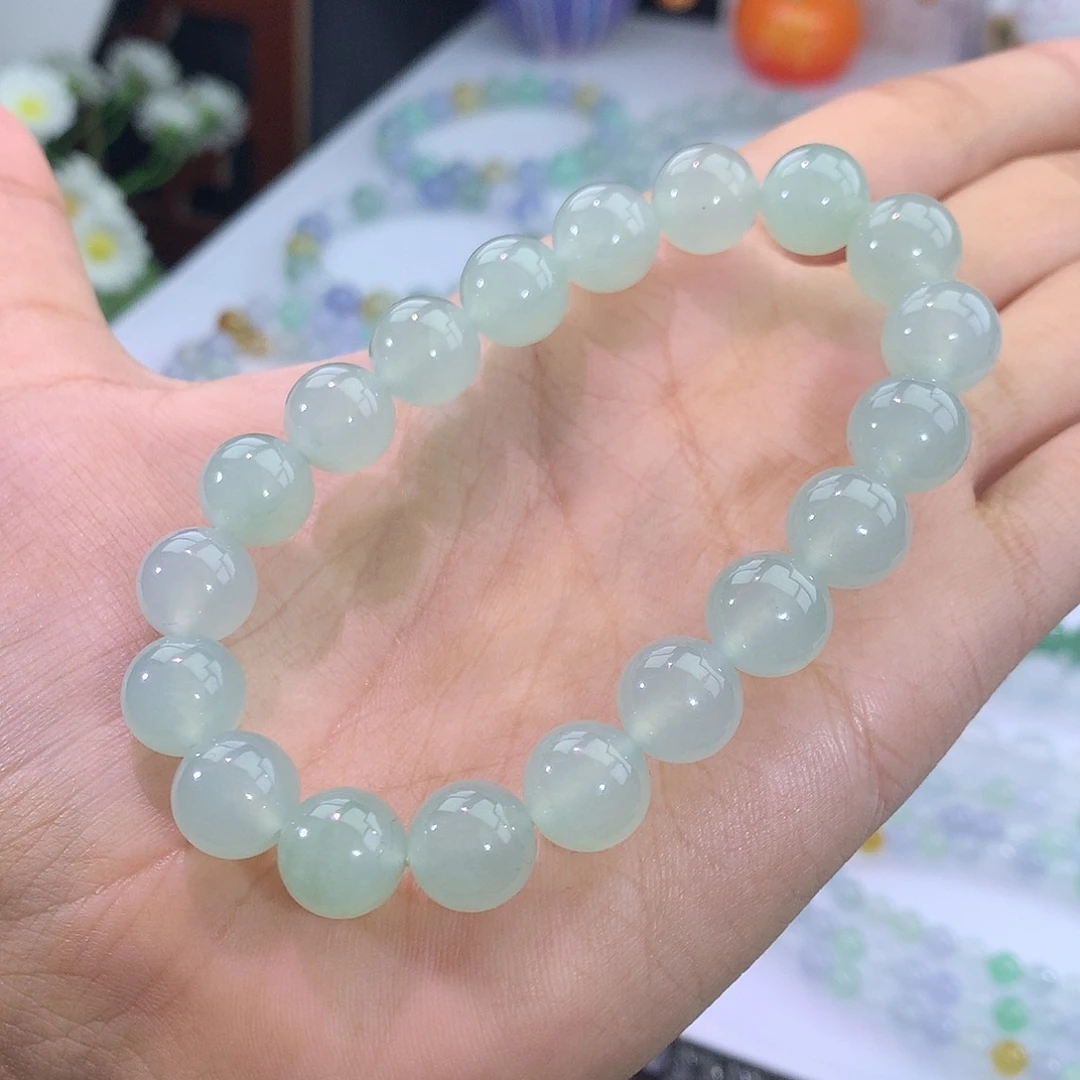 翡翠未镶嵌手链19号 冰种甜绿手串