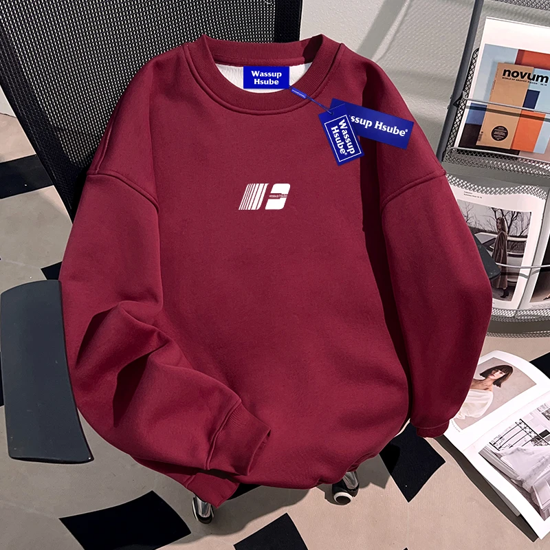 WASSUP HSUBE重磅国潮牌男士卫衣2025新款秋冬季慵懒宽松上衣潮流