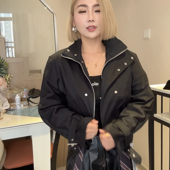红***1黑色工装外套韩版