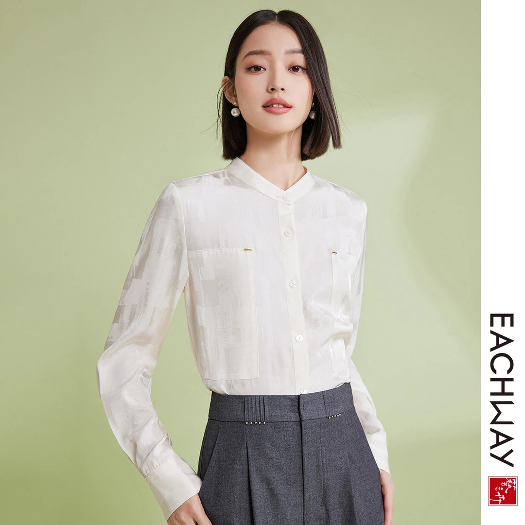 【通勤时髦白色衬衣】不挑身形衬衫女2024秋季显瘦遮肉上衣