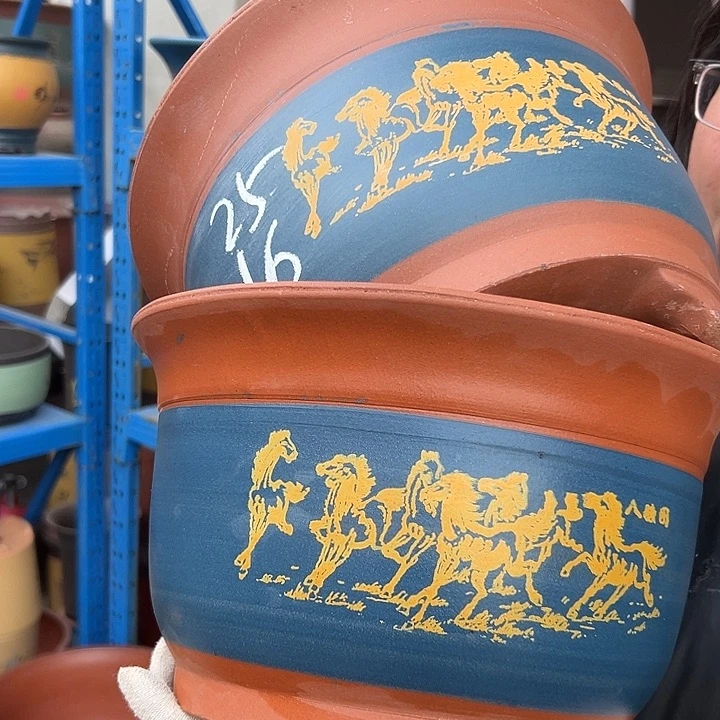 25+25八骏图花盆花盆花盆花盆